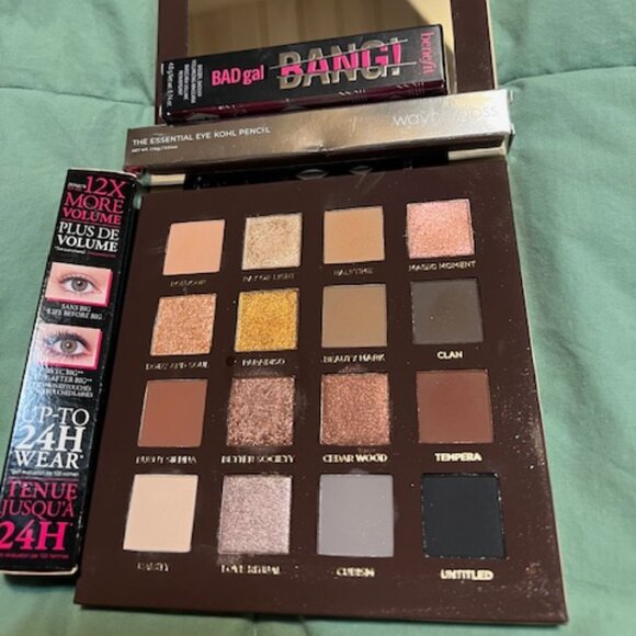 Almost New Nabla Side By Side Nude Eyeshadow Palette + NWT 2 Mascaras & Pencil - Picture 1 of 6